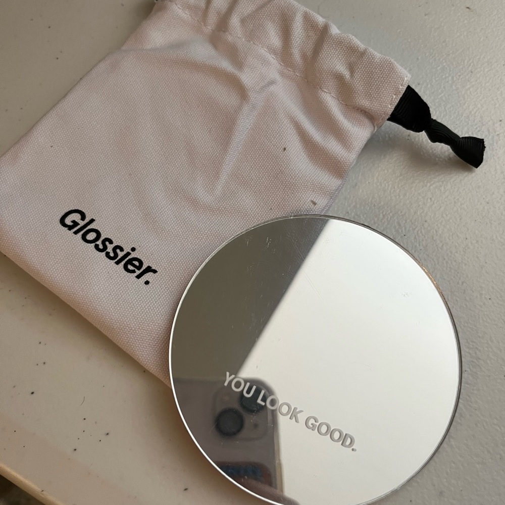 Glossier “You Look Good” pocket mirror